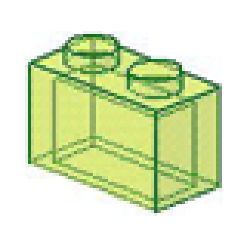 Steen 1x2 zonder onder buis Trans Neon Green